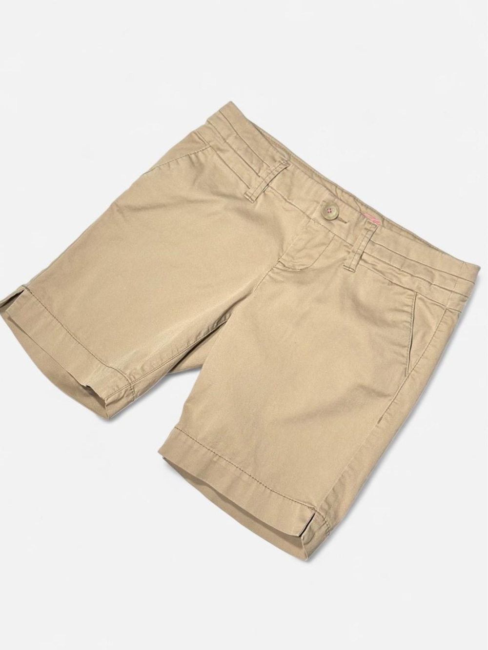 Vintage Y2K Low Rise Long Khaki Shorts, American Eagle, Size 4